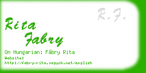 rita fabry business card